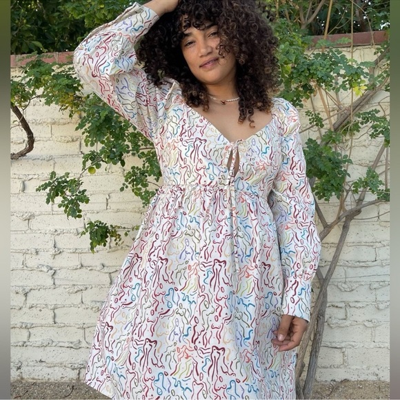 Lisa Says Gah! Lena Painted Ladies Tie Front Babydoll Dress - Picture 2 of 16